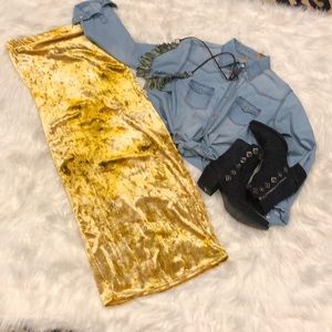 💛Velvet-Like, Long Skirt💛
